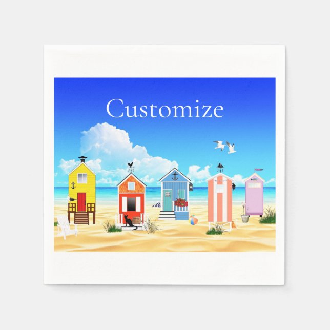 Serviette En Papier Cute Tiny Beach Shacks Thunder_Cove (Devant)