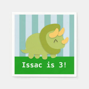 Serviette En Papier Cute Triceratops Dinosaur fête d'anniversaire