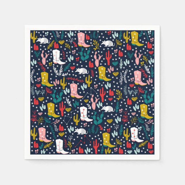Serviette En Papier Cute Western Cowgirl Papier Napkins (Devant)