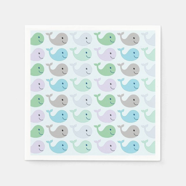 Serviette En Papier Cute Whales (Devant)
