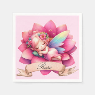 Serviette En Papier Cute Whimsical Floral Doux Rêves Dormir Fée