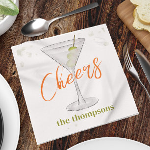 Serviette En Papier Cute Whimsical Martini Cocktail Simple Party