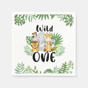 Serviette En Papier Cute Wild One Safari Animaux 1er anniversaire