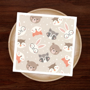 Serviette En Papier Cute Woodland Animal Enfants Motif fête d'annivers