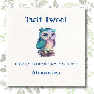 Serviette En Papier Cute Woodland Animal Petits Owl Anniversaire