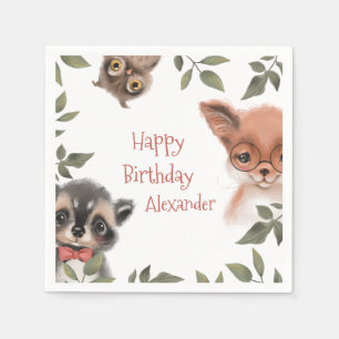 Serviette En Papier Cute Woodland Animaux Fête d'anniversaire pour enf
