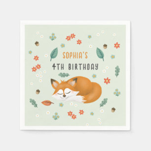 Serviette En Papier Cute Woodland Forest Fox Anniversaire de enfant