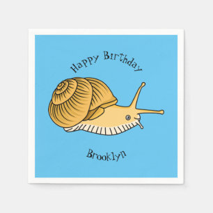 Serviette En Papier Cute yellow snail cartoon