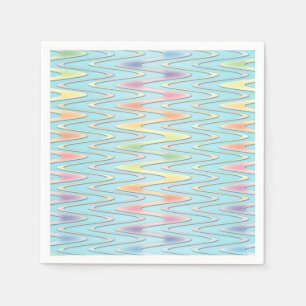 Serviette En Papier Cute Zigzag Pastel Arc-en-ciel serviettes colorées