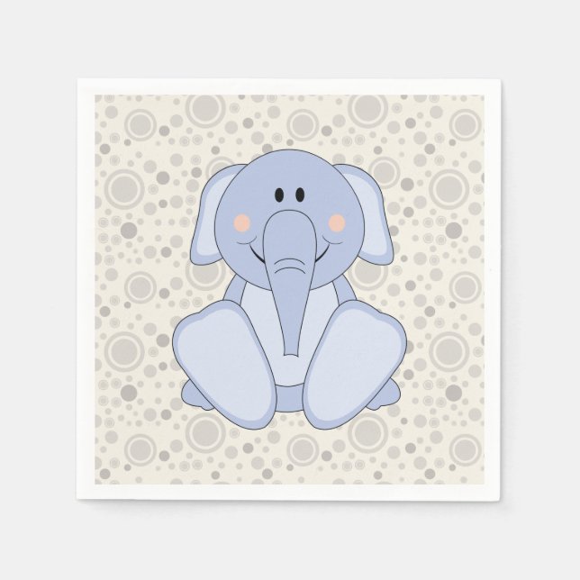 Serviette En Papier Cutelyn Baby Blue Elephant (Devant)