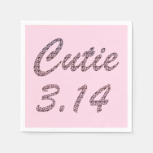 Serviette En Papier Cutie 3,14 Pi Jour Rose