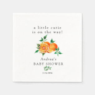 Serviette En Papier Cutie Baby shower orange
