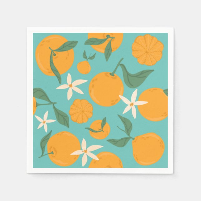 Serviette En Papier Cutie Orange Mandarin Tangerine Clementine (Devant)