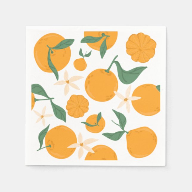Serviette En Papier Cutie Orange Mandarin Tangerine Clementine (Devant)