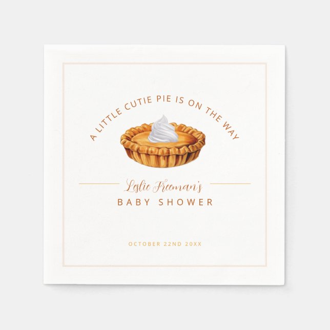 Serviette En Papier Cutie Pie Thanksgiving Baby shower serviettes (Devant)