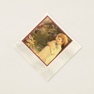 Serviette En Papier Cutie victorien avec des oiseaux