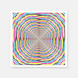 Serviette En Papier cyan magenta jaune noir croisé écailles