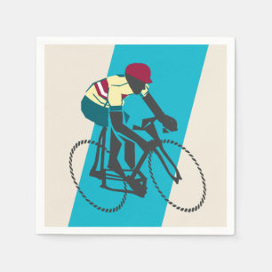 Serviette En Papier Cyclisme (bleu)