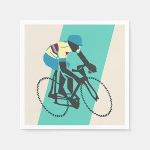 Serviette En Papier Cyclisme (Turquoise)