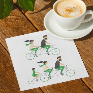 Serviette En Papier Cycliste Tandem