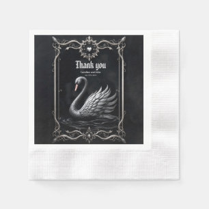 Serviette En Papier Cygne Éternel de l'Amour, Forever Commence Ici.
