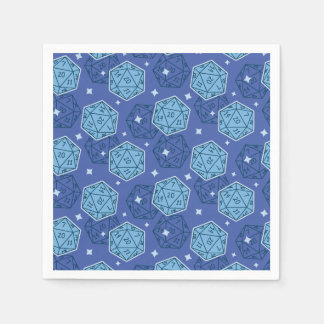 Serviette En Papier D&D Anniversaire Bleu D20 Dice Papier Napkin
