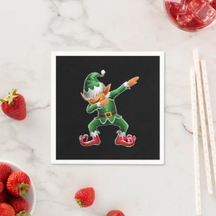 Serviette En Papier Dabbing Elf Costume de Noël Escouade Noël Noël Noë