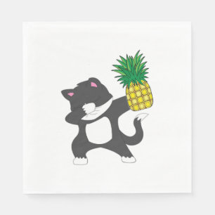 Serviette En Papier Dabbing Kitty Cat Ananas Aloha Beach Hawaiian