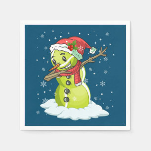 Serviette En Papier Dabbing Snowman Tennis Ball Tee Noël Noël Noël