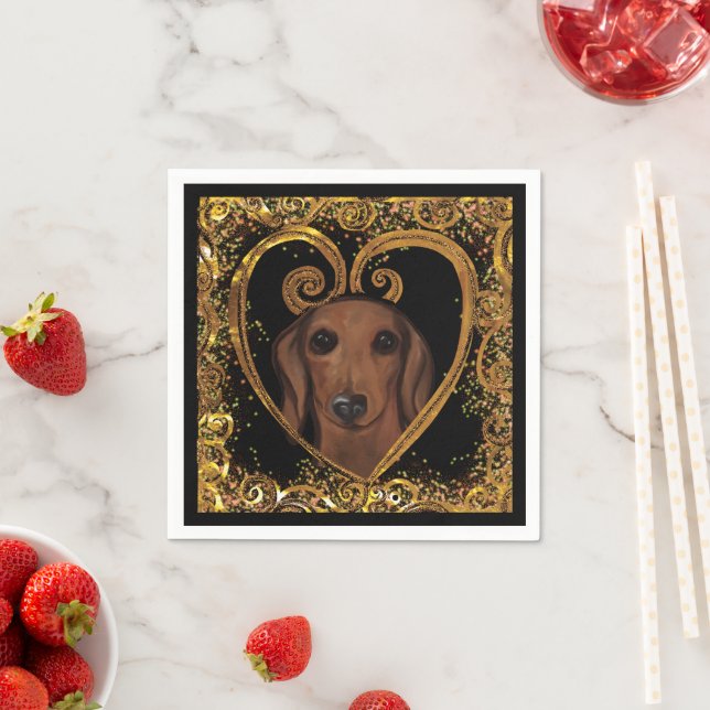 SERVIETTE EN PAPIER DACHSHUND   (En situation)