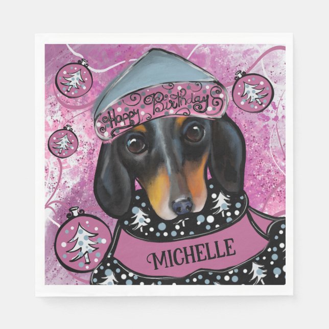 SERVIETTE EN PAPIER DACHSHUND  (Devant)