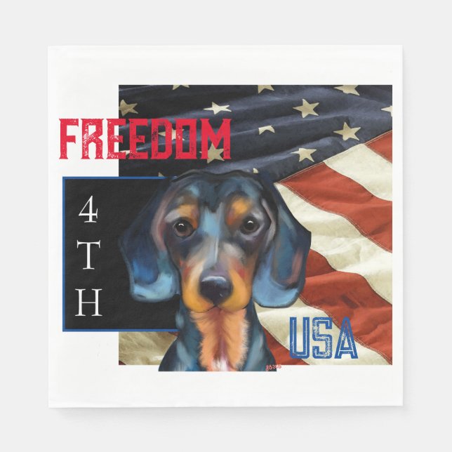 Serviette En Papier Dachshund      (Devant)