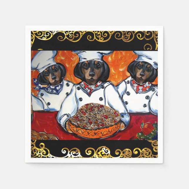 SERVIETTE EN PAPIER DACHSHUND   (Devant)