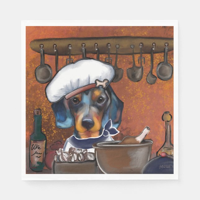 Serviette En Papier Dachshund  (Devant)