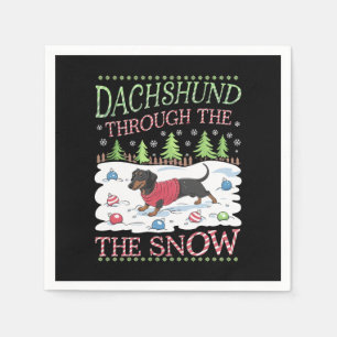 Serviette En Papier Dachshund à travers la neige