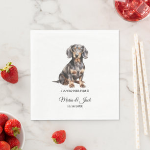 Serviette En Papier Dachshund Chien J'Ai Aimé Ses Premiers Mariages Na