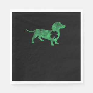 Serviette En Papier Dachshund Chien Shamrock St. Patrick's Day Saint P
