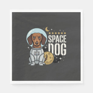 Serviette En Papier Dachshund Chien Spatial Astronaute Vecteur