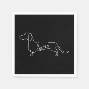 Serviette En Papier Dachshund Chiweenie Wiener Dog Log Sketch