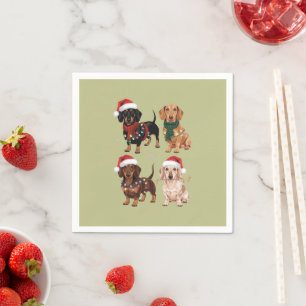 Serviette En Papier Dachshund Christmas Chien Maman Lover Noël Cadeau
