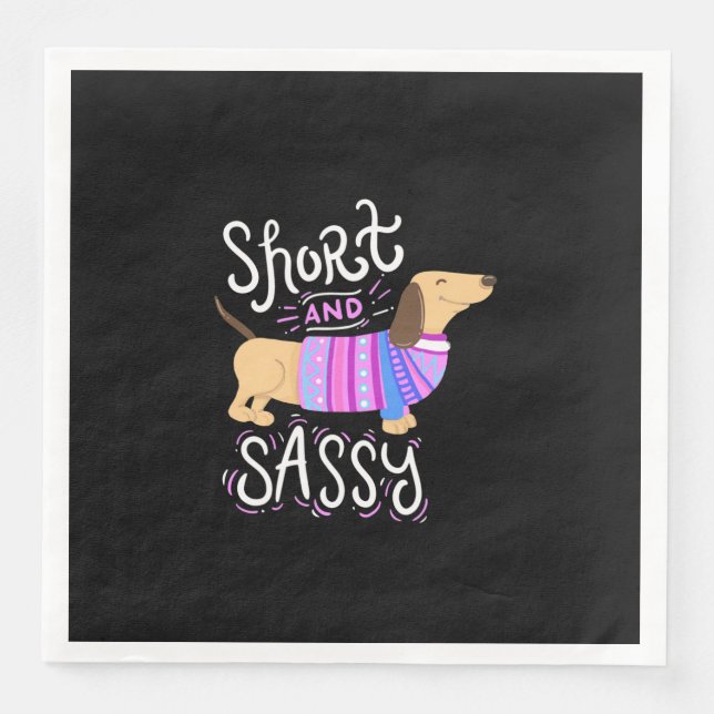 Serviette En Papier Dachshund Court Et Sassy (Devant)