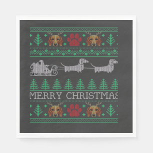 Serviette En Papier Dachshund de Noël chien viennois Dachshund sale pu