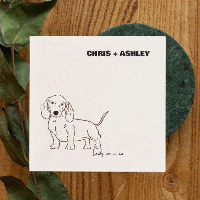 Serviette En Papier Dachshund Dog Cocktail Napkin pour mariage (Créateur téléchargé)