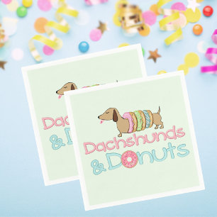 Serviette En Papier Dachshund & Donuts Anniversaire Baby shower