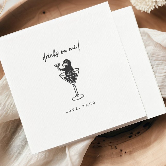 Serviette En Papier Dachshund Drinks On Me Cocktail Napkins (Créateur téléchargé)