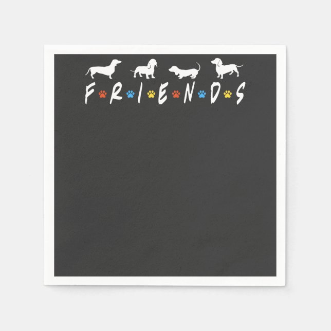 Serviette En Papier Dachshund Friends (Devant)