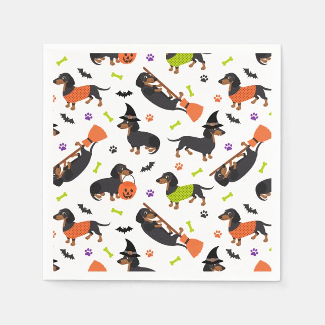 Serviette En Papier Dachshund Halloween (Devant)