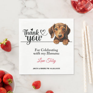 Serviette En Papier Dachshund Merci Mariage