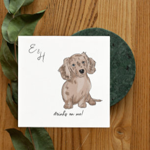 Serviette En Papier dachshund merl aquarelle Mariage Cocktail serviett