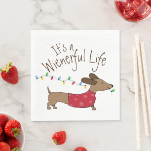 Serviette En Papier Dachshund Noël Soirée de la vie sans vie